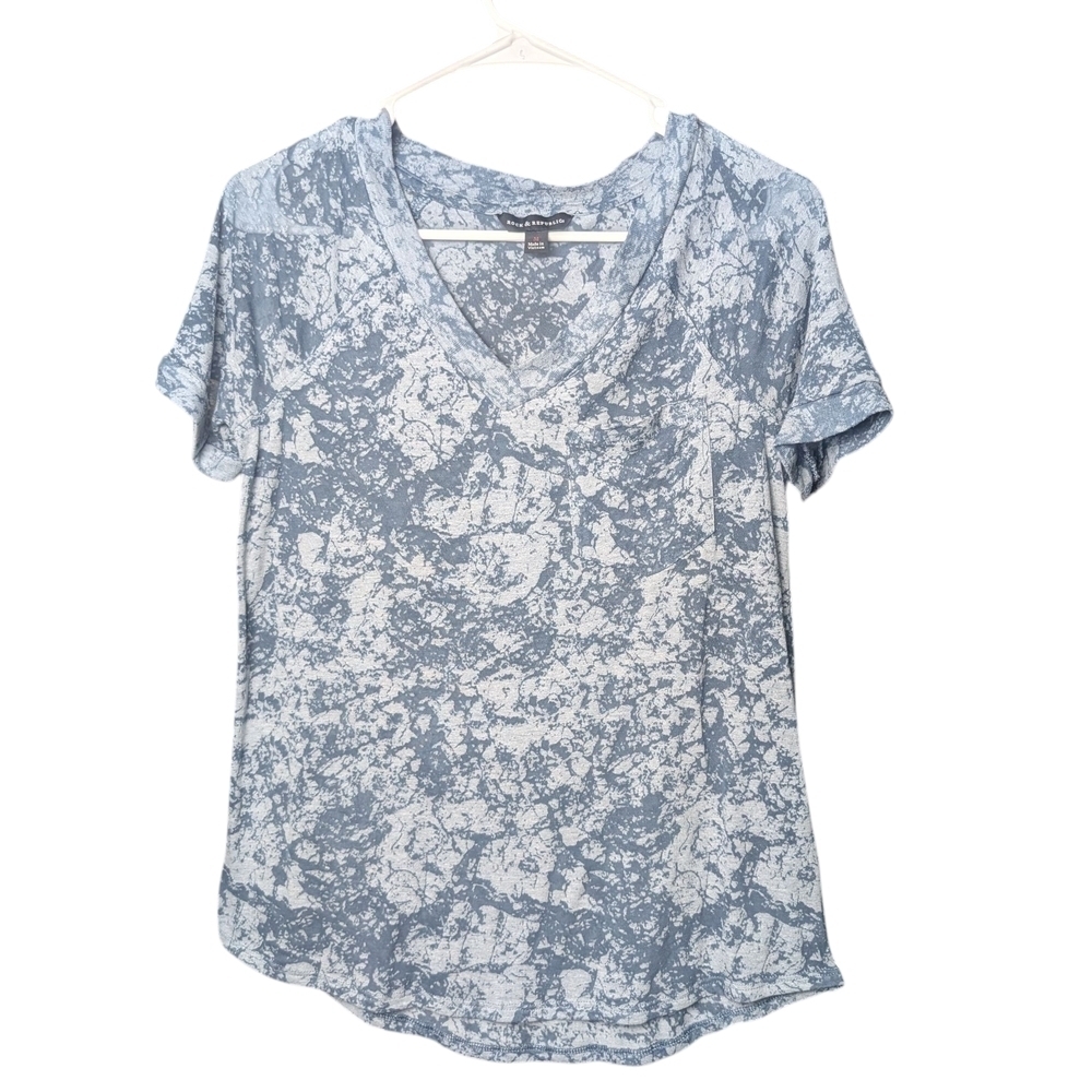 Rock & Republic Blue Marble Blouse